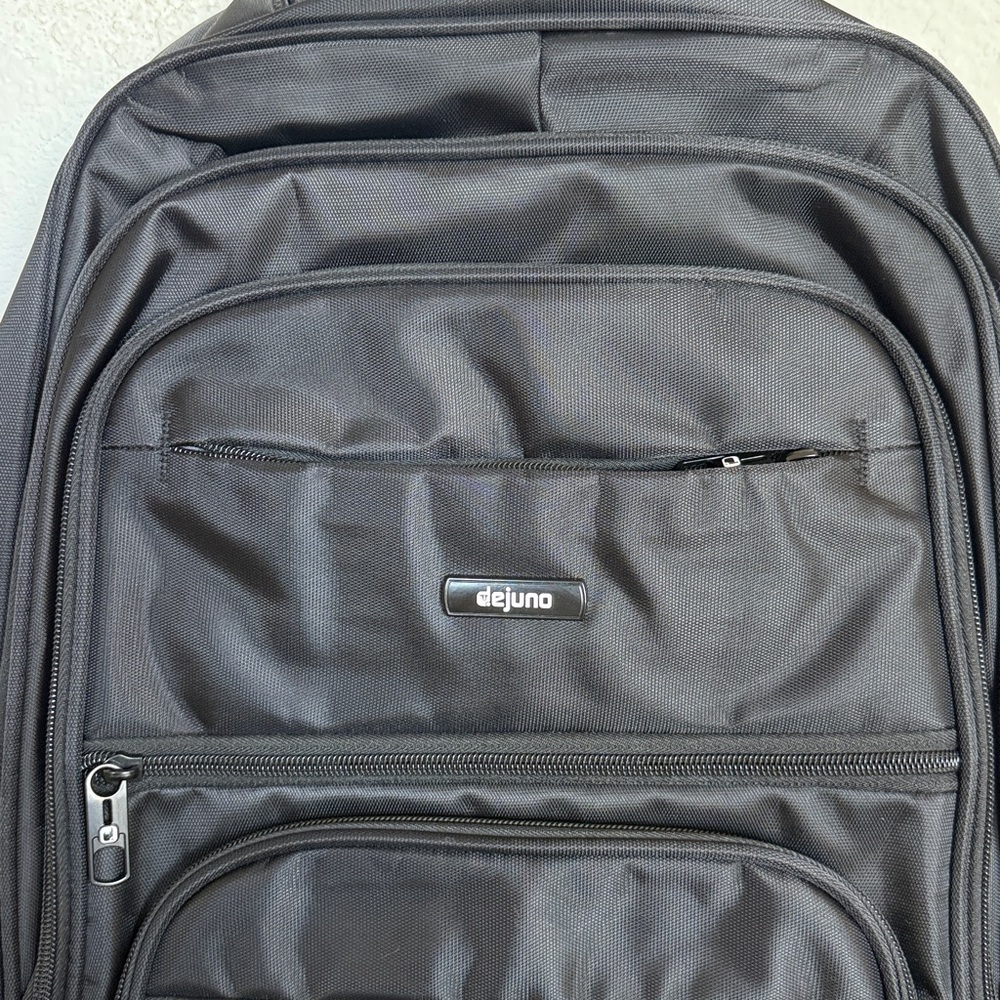 New! Dejuno Men's Black Laptop Backpack 20” with Multiple Compartments - Picture 6 of 12